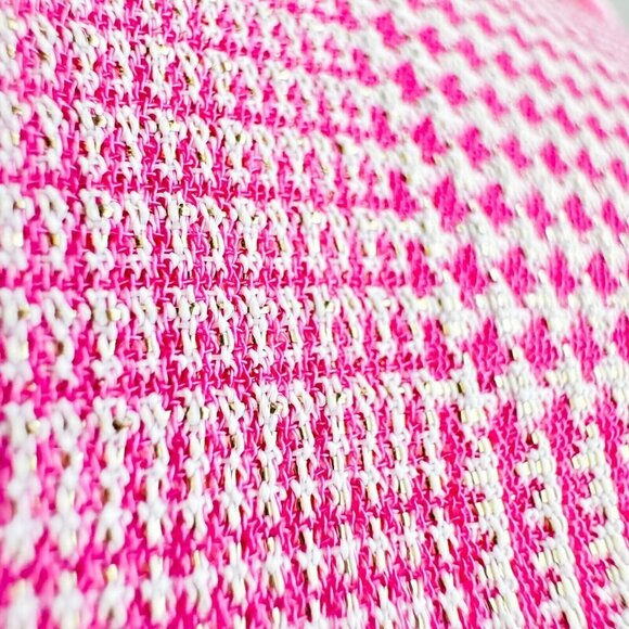 Vintage Jean Louis Scherrer Pink Metallic Silver Plaid Blazer 38 - Picture 15 of 15